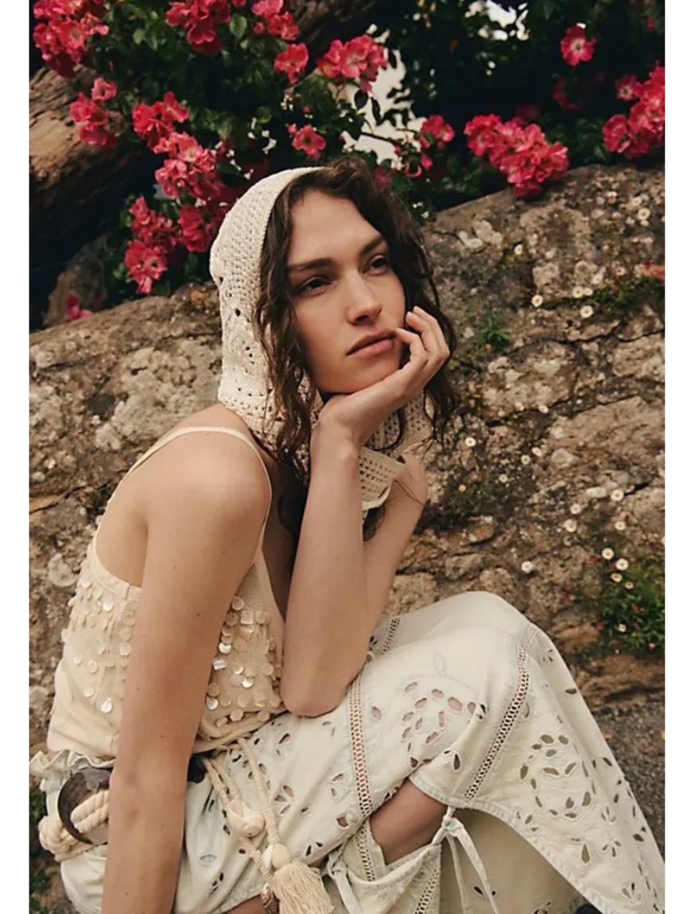 9402. Free People Eira Crochet Balabonnet